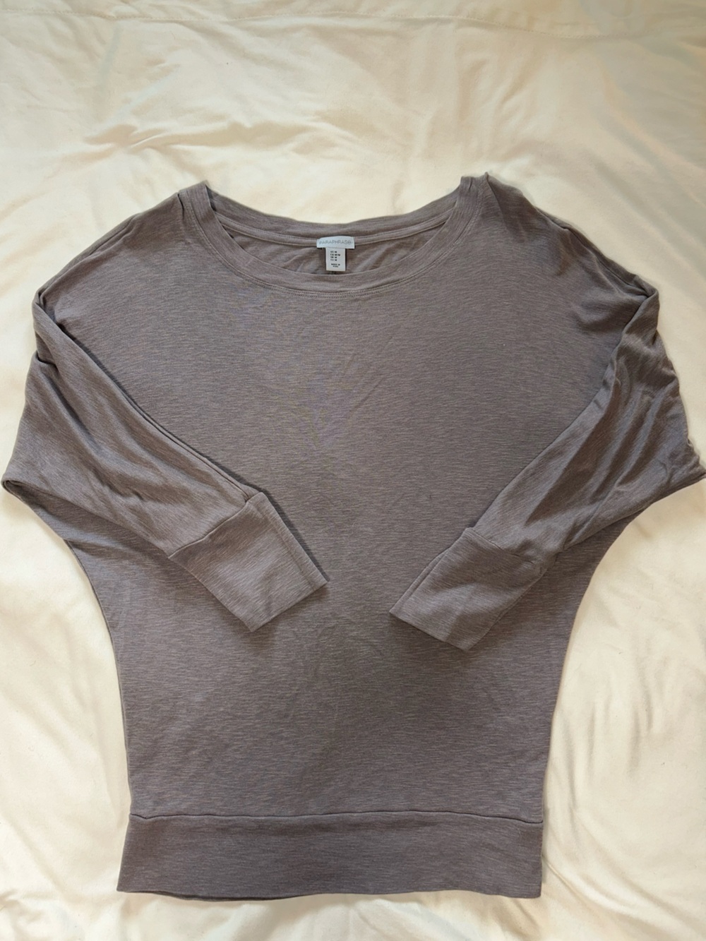 Paraphrase Neutral Taupe Crewneck Long Sleeve